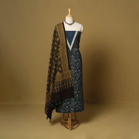 Blue - natural dyed 3pc unstitched dress material 09