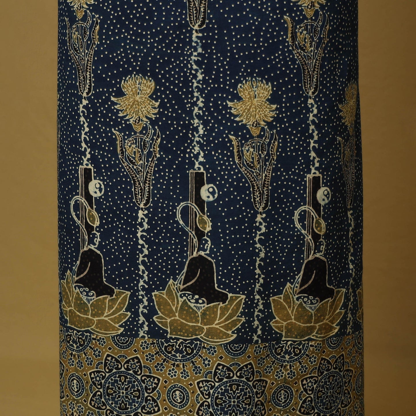 Blue - natural dyed 3pc unstitched dress material 17