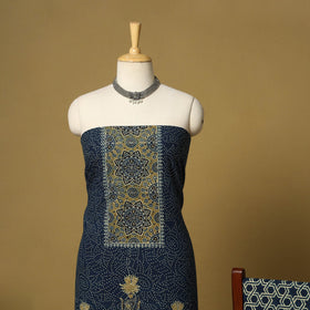 Blue - natural dyed 3pc unstitched dress material 17