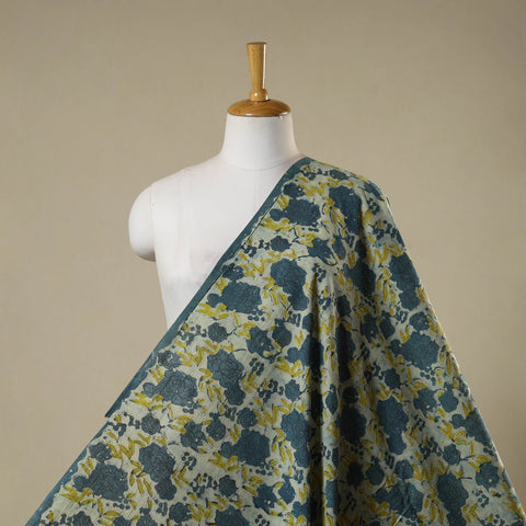 Blue - natural dyed bagru dabu fabric 03 - handcrafted