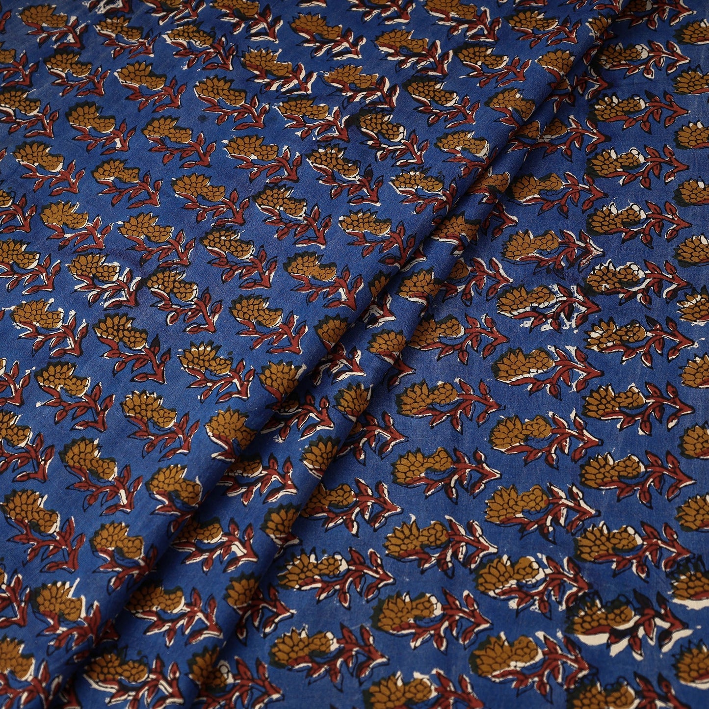 Blue - Bagru Block Print Cotton Fabric