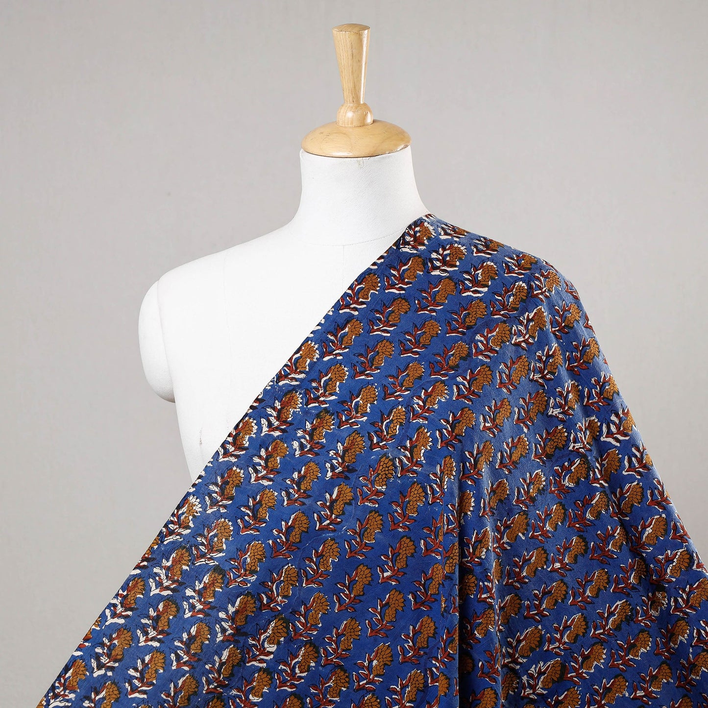 Blue - Bagru Block Print Cotton Fabric