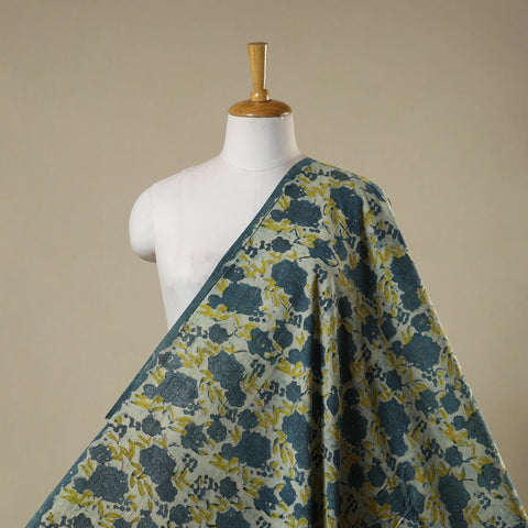 Blue - natural dyed bagru dabu fabric 03 - handcrafted