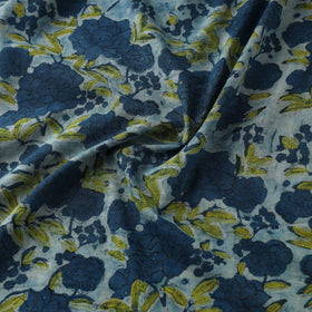 Blue Natural Dyed Bagru Ajrakh Dabu Print Fabric