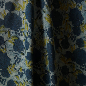 Blue - natural dyed bagru dabu fabric 07 - handcrafted