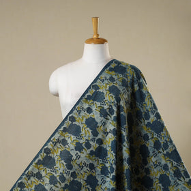 Blue - natural dyed bagru dabu fabric 07 - handcrafted