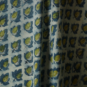 Blue - natural dyed bagru dabu fabric 08 - handcrafted