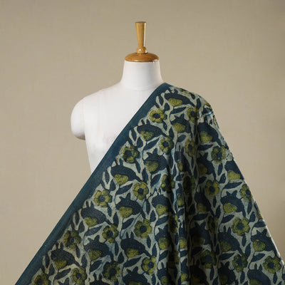 Blue - natural dyed bagru dabu fabric 10 - handcrafted