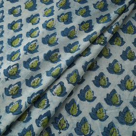 Blue Natural Dyed Bagru Ajrakh Dabu Print Fabric