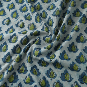 Blue Natural Dyed Bagru Ajrakh Dabu Print Fabric