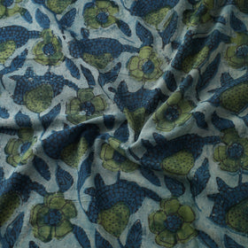 Blue Natural Dyed Bagru Ajrakh Dabu Print Fabric