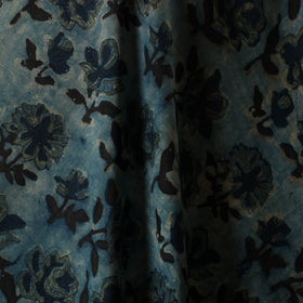 Blue - natural dyed bagru dabu fabric 17 - handcrafted