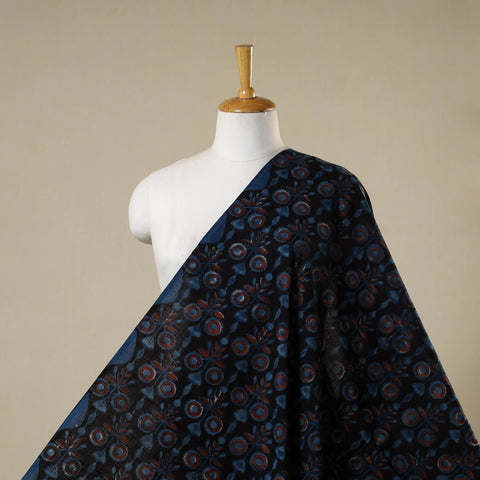 Blue - natural dyed bagru dabu fabric 19 - handcrafted