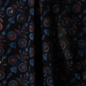 Blue - natural dyed bagru dabu fabric 19 - handcrafted