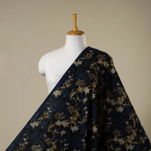 Blue - natural dyed bagru dabu fabric 29 - handcrafted