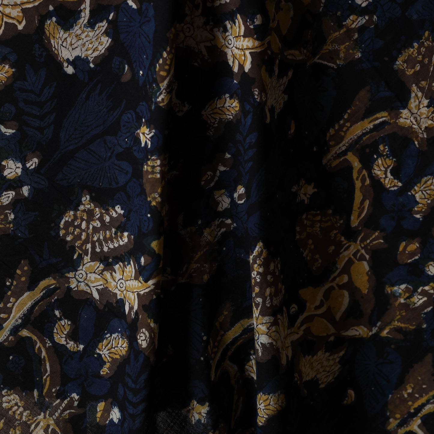 Blue - natural dyed bagru dabu fabric 29 - handcrafted