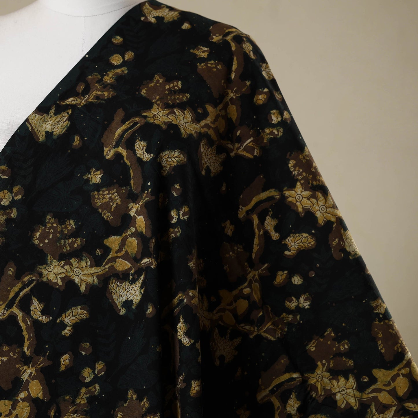 Blue - natural dyed bagru dabu fabric 30 - handcrafted