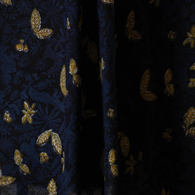 Blue - natural dyed bagru dabu fabric 40 - handcrafted