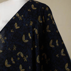 Blue - natural dyed bagru dabu fabric 40 - handcrafted