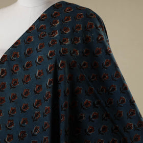 Blue - natural dyed bagru dabu fabric 43 - handcrafted