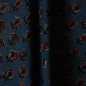 Blue - natural dyed bagru dabu fabric 43 - handcrafted