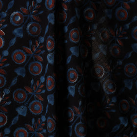 Blue - natural dyed bagru dabu fabric 19 - handcrafted