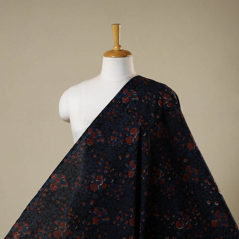 Blue - natural dyed bagru dabu fabric 38 - handcrafted