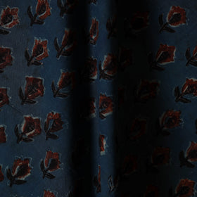 Blue - natural dyed bagru dabu fabric 43 - handcrafted
