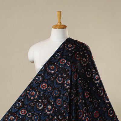 Blue - natural dyed bagru modal silk fabric 15 - handcrafted