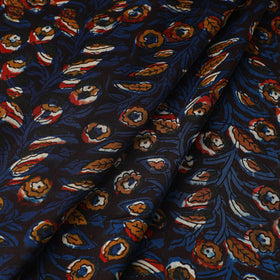 Blue - natural dyed bagru modal silk fabric 16 - handcrafted