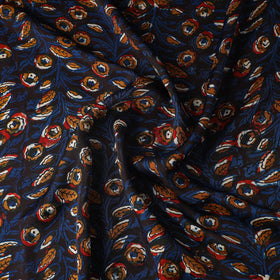 Blue - natural dyed bagru modal silk fabric 16 - handcrafted