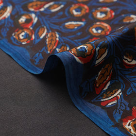 Blue - natural dyed bagru modal silk fabric 16 - handcrafted
