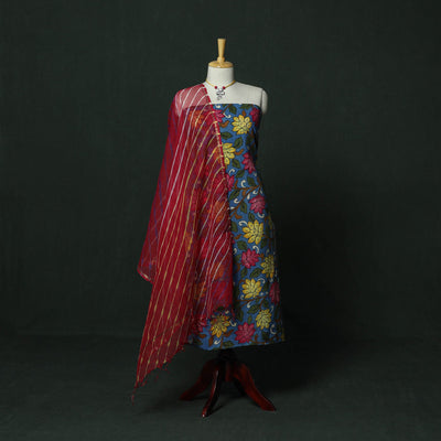 Natural dyed bangalore silk handpainted srikalahasti pen