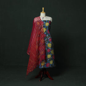 Natural dyed bangalore silk handpainted srikalahasti pen