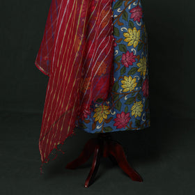 Natural dyed bangalore silk handpainted srikalahasti pen