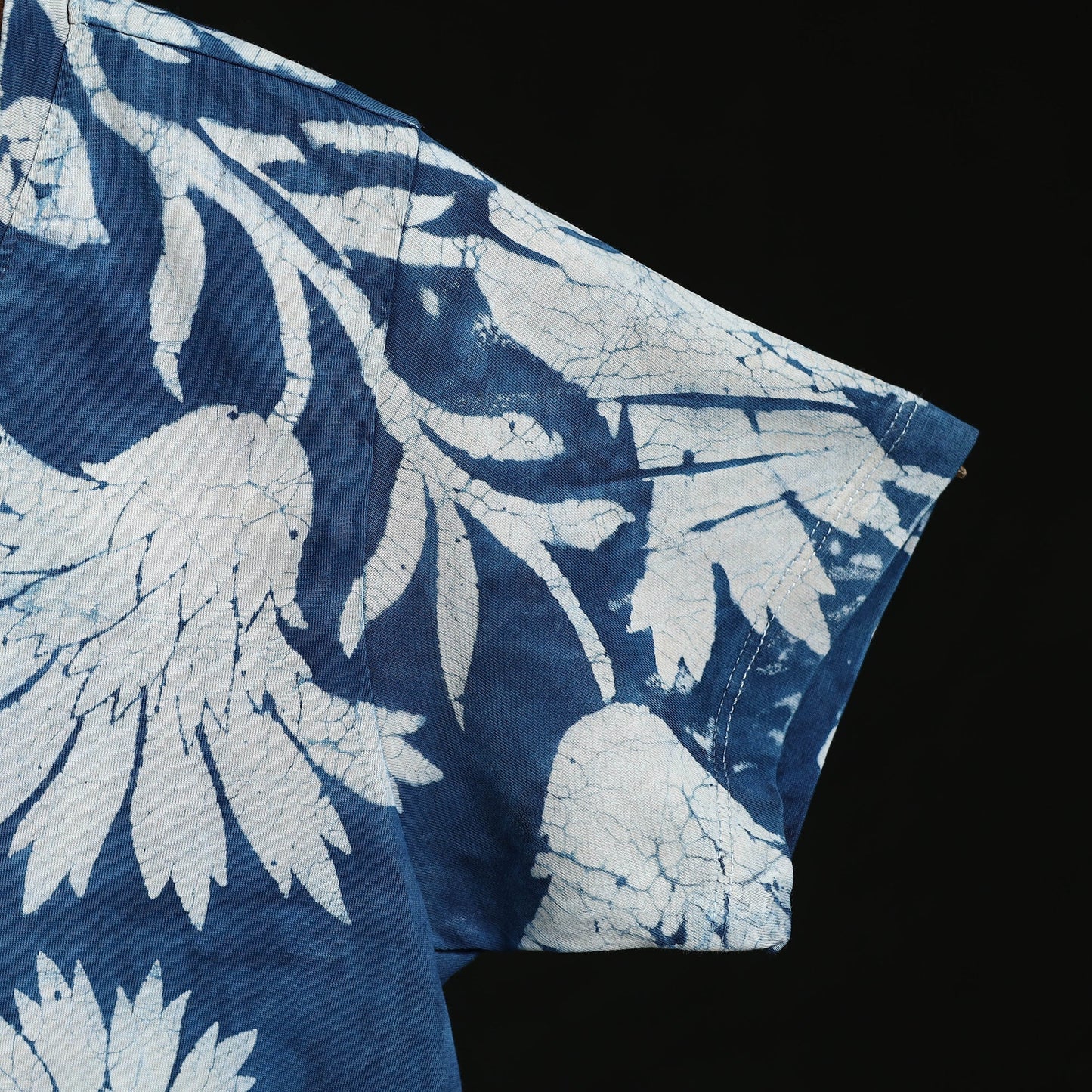 Natural dyed bindaas block art printed cotton v neck