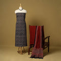 Blue - natural dyed 3pc unstitched dress material 03