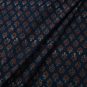 Blue - natural dyed cotton fabric 17 - handcrafted