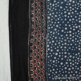 Buy Natural Dyed Block Print Cotton Ajrakh Saree