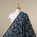 Blue - natural dyed cotton indigo bagru fabric 01