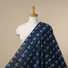 Blue - natural dyed cotton indigo bagru fabric 03