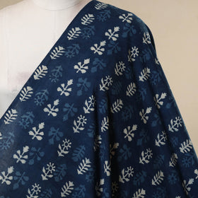 Blue - natural dyed cotton indigo bagru fabric 03