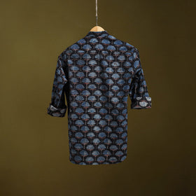 Blue - natural dyed cotton men full sleeve shirt 12