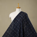 Blue - natural dyed cotton nandana fabric 01 - handcrafted