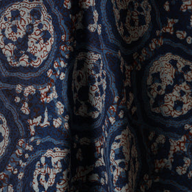 Blue - natural dyed cotton nandana fabric 02 - handcrafted
