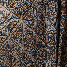 Beige - natural dyed cotton pedana kalamkari fabric 09