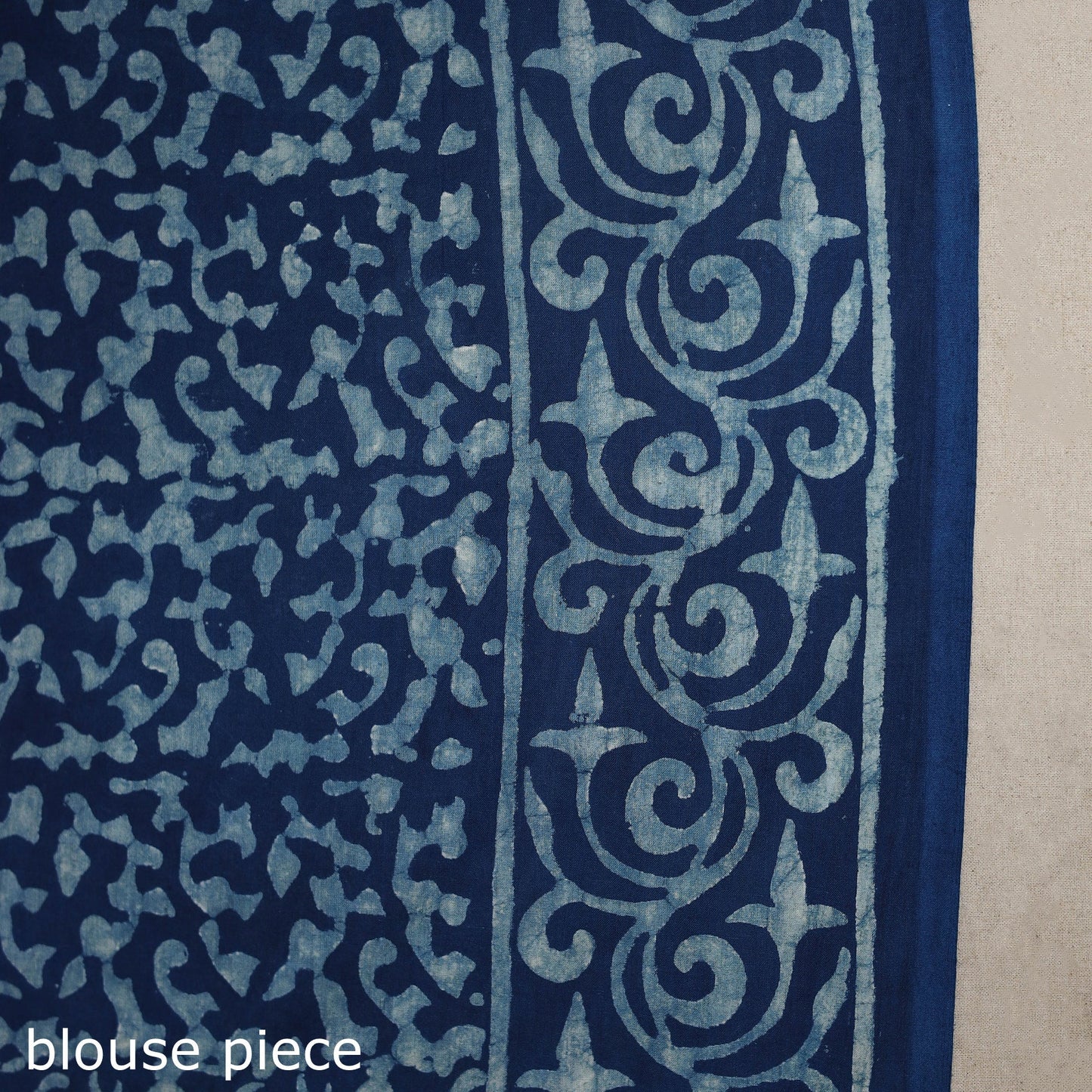 Blue - natural dyed cotton pipad saree 14 - handcrafted