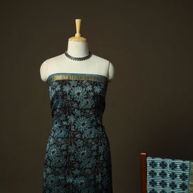 Natural dyed block print maheshwari silk vanaspati bagru