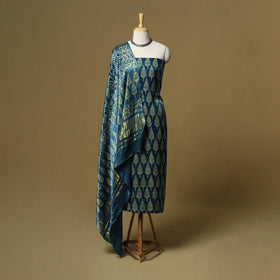 Natural dyed modal silk bagru 2pc unstitched dress material