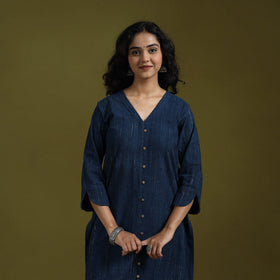 Natural dyed brush design ajrakh print cotton suit set